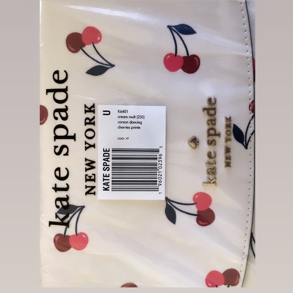 KATE SPADE • Carson Dancing Cherries Printed Leather Convertible Crossbody - Picture 3 of 10